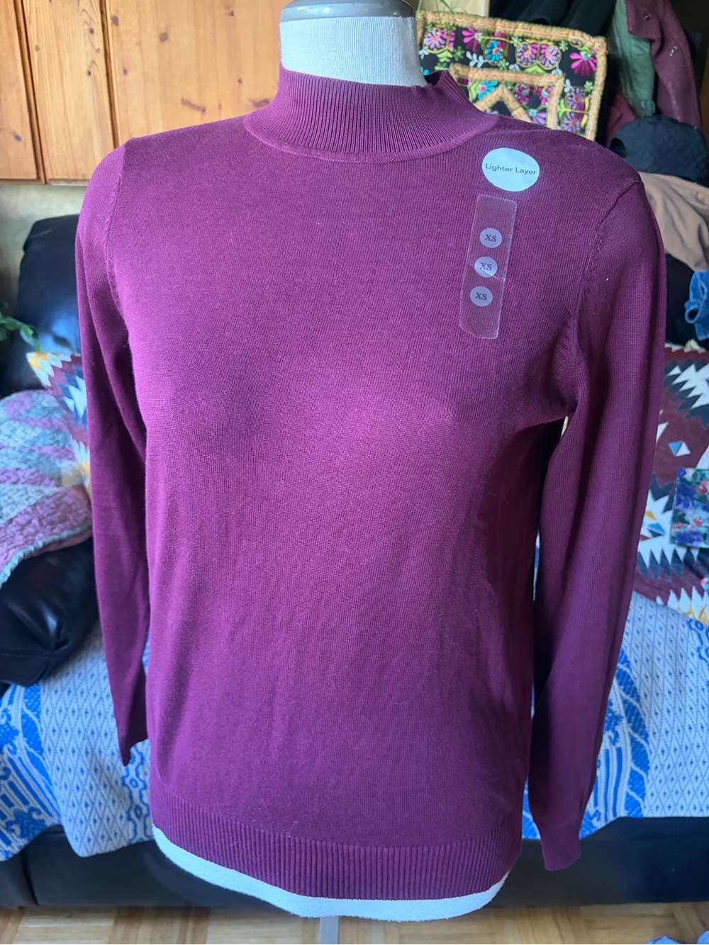 Northern Reflections Everyday Mock Neck Long Sleeve Pullover 100% Organic Cotton